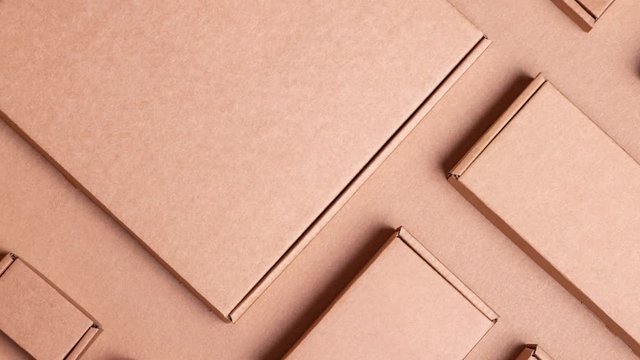 Cardboard boxes set, lot pattern background