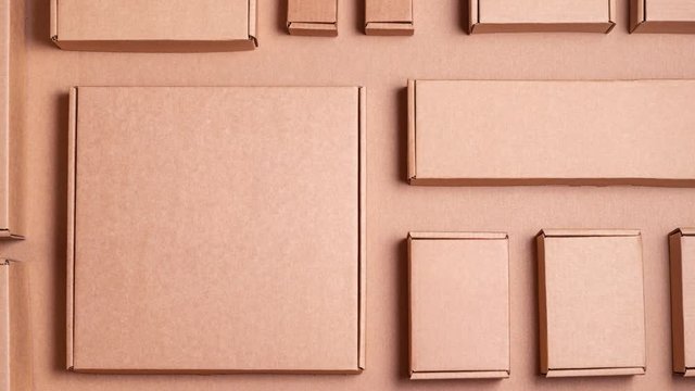 Cardboard boxes set, lot pattern background