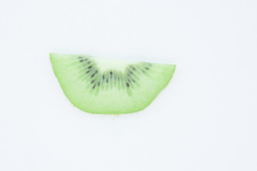 Ripe whole kiwi fruit and half kiwi fruit isolated on white background