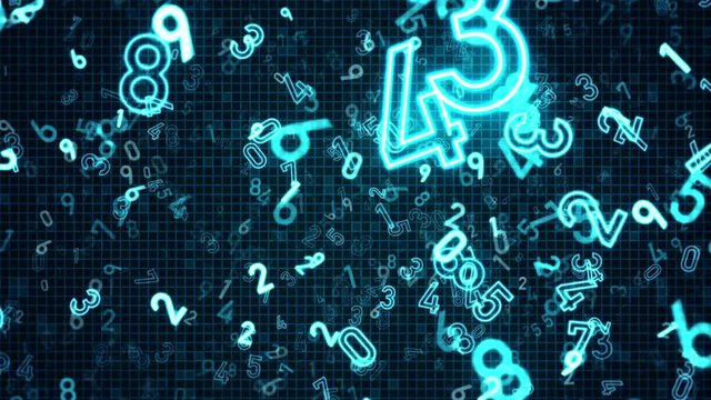 ブルーネオンの数字の世界　　ループ