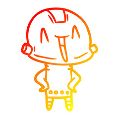 warm gradient line drawing cartoon robot