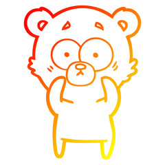 Obraz premium warm gradient line drawing surprised polar bear cartoon