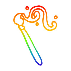 rainbow gradient line drawing cartoon paint brush