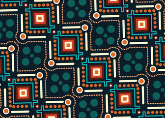 Illustration based on aboriginal style of seamless pattern background.