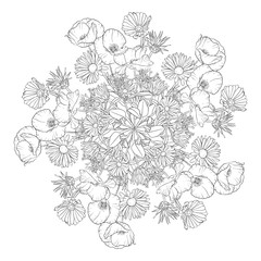 vector drawing flowers