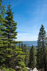 View from the top of the mountain to the national park. Photo wallpaper