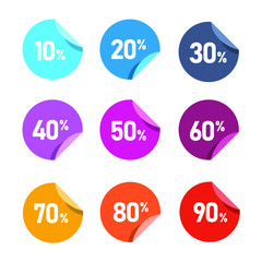 Sale of special offers. Discount with the various price. Set of sale tag. An ad with a colourful tag for an advertising campaign at retail on the day of purchase. vector illustration.