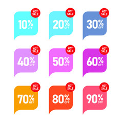 Sale of special offers. Discount with the various price. Set of sale tag. An ad with a colourful tag for an advertising campaign at retail on the day of purchase. vector illustration.