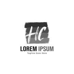 Initial HC logo template with modern frame. Minimalist HC letter logo vector illustration