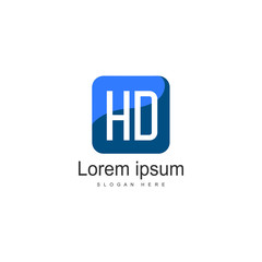 Initial HD logo template with modern frame. Minimalist HD letter logo vector illustration