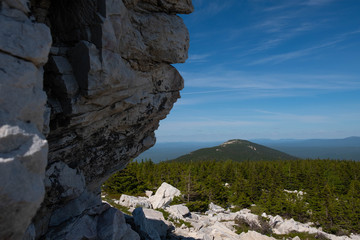 View from the top of the mountain to the national park. Photo wallpaper