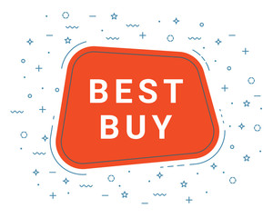 Red With Best Buy Speech Bubble. Loudspeaker. Illustrations For Promotion Marketing For Prints And Posters, Menu Design, Shop Cards, Cafe, Restaurant Badges, Tags, Packaging etc. eps 10