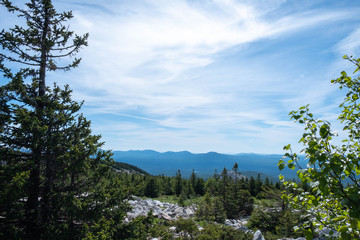 View from the top of the mountain to the national park. Photo wallpaper