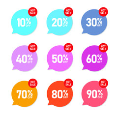 Sale of special offers. Discount with the various price. Set of sale tag. An ad with a colourful tag for an advertising campaign at retail on the day of purchase. vector illustration.