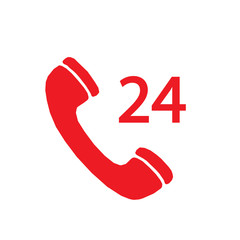 call center 24 hour vector icon logo template