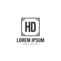 Fototapeta premium Initial HD logo template with modern frame. Minimalist HD letter logo vector illustration