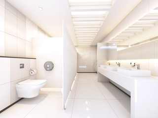 Naklejka na ściany i meble Bathroom interior.3d rendering.