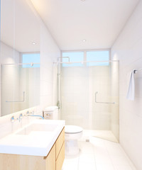 Fototapeta na wymiar Bathroom interior.3d rendering.