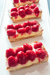 Raspberries rectangular shaped tart