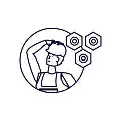 Isolated avatar of professional worker design