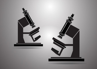 Abstract microscope icon. Isolated sign. Flat style. V