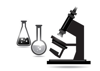Abstract microscope background with the study of bacteria, molecules, substances. Science, education, chemistry, experiment, laboratory concept.