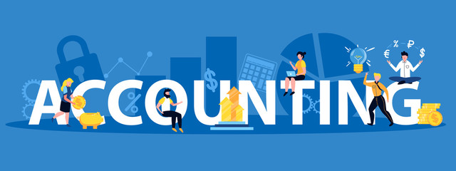 Obraz premium Accounting Horizontal Illustration