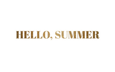 Illustration text hello summer gold