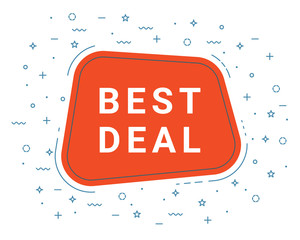 Red Best Deal Speech Bubble. Loudspeaker. Illustrations For Promotion Marketing For Prints And Posters, Menu Design, Shop Cards, Cafe, Restaurant Badges, Tags, Packaging etc. eps 10