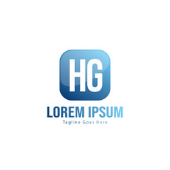 Initial HG logo template with modern frame. Minimalist HG letter logo vector illustration