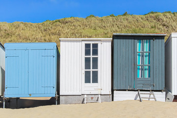 Strandhütten, Strandhäuser, Slaapstrandhuisje in der Nähe von Westkapelle, Zeeland, Holland