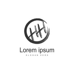 Initial HH logo template with modern frame. Minimalist HH letter logo vector illustration