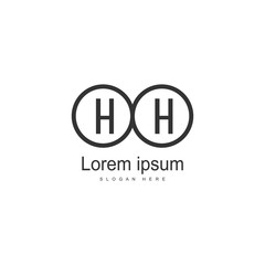 Initial HH logo template with modern frame. Minimalist HH letter logo vector illustration
