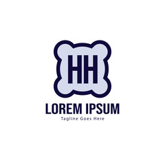 Initial HH logo template with modern frame. Minimalist HH letter logo vector illustration