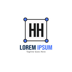 Initial HH logo template with modern frame. Minimalist HH letter logo vector illustration