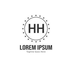 Initial HH logo template with modern frame. Minimalist HH letter logo vector illustration