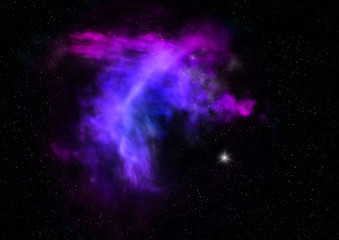 Small part of an infinite star field. 3D rendering