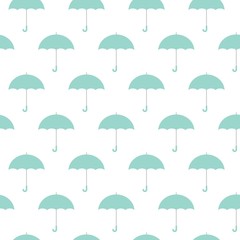 Green umbrellas seamless background pattern vector illustration.