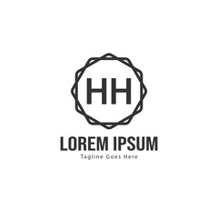 Initial HH logo template with modern frame. Minimalist HH letter logo vector illustration