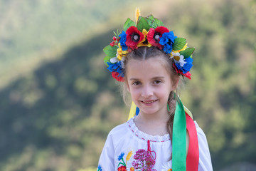 Ukrainian girl in traditional costume