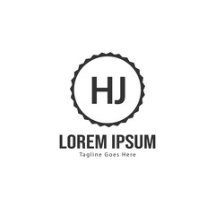 Initial HJ logo template with modern frame. Minimalist HJ letter logo vector illustration