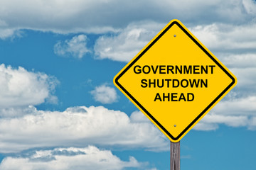 Government Shutdown Warning Sign - obrazy, fototapety, plakaty