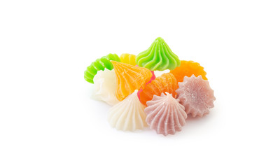 Allure Thai dessert made by flour and coconut milk, isolated on white background