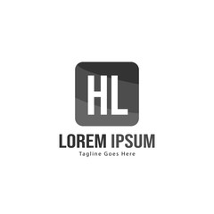 Initial HL logo template with modern frame. Minimalist HL letter logo vector illustration