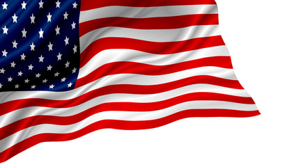 Fototapeta premium USA or American flag isolated on white background