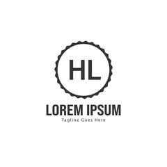 Initial HL logo template with modern frame. Minimalist HL letter logo vector illustration