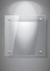 Vector modern transparent glass plates set on sample background. Eps10