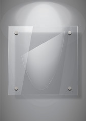 Vector modern transparent glass plates set on sample background. Eps10