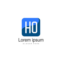 Initial HO logo template with modern frame. Minimalist HO letter logo vector illustration