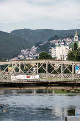 Fototapeta premium Bridge over river Miljacka in Sarajevo